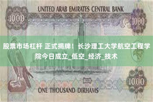 股票市场杠杆 正式揭牌！长沙理工大学航空工程学院今日成立_低空_经济_技术